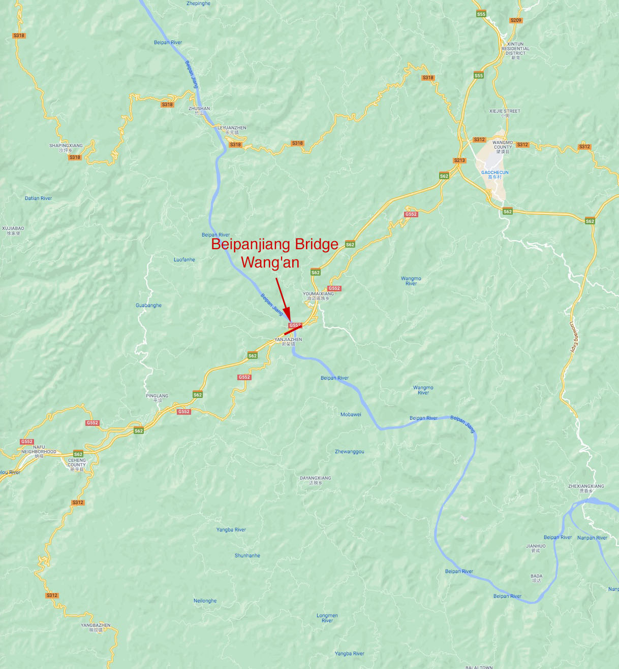 Beipanjiang Bridge Wang'anLocationMap.jpg