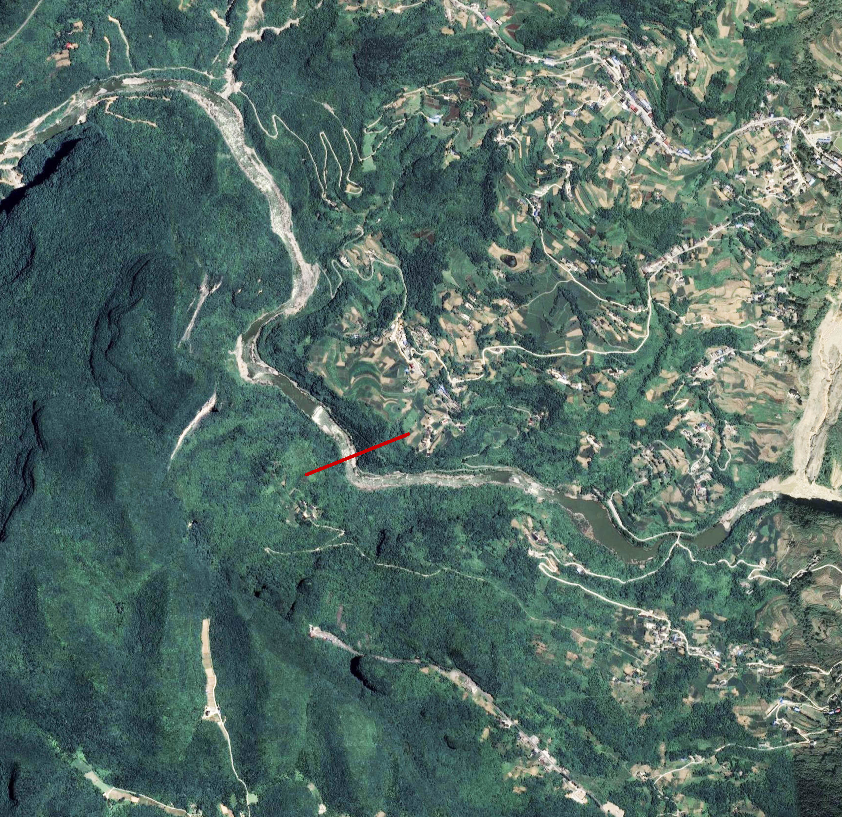 Qingjiang Bridge YaojiapingSatellite.jpg