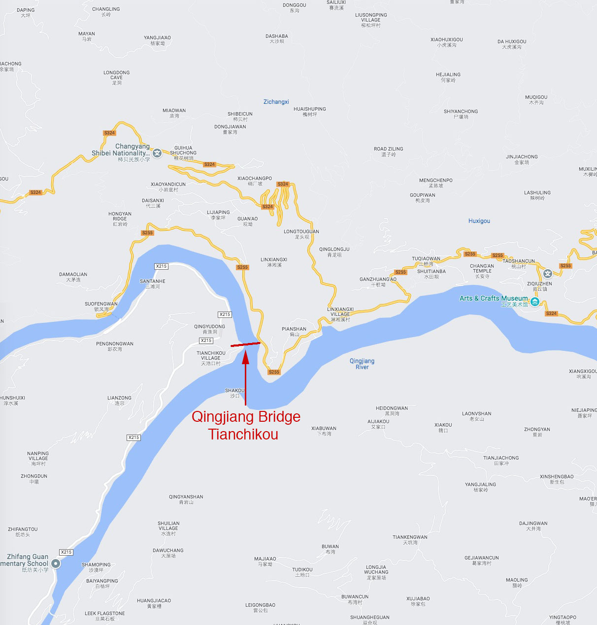 Qingjiang Bridge TianchikouLocationMap.jpg